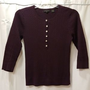 Jeanne Pierre 3/4 Length Sleeve Sweater Shirt Size M